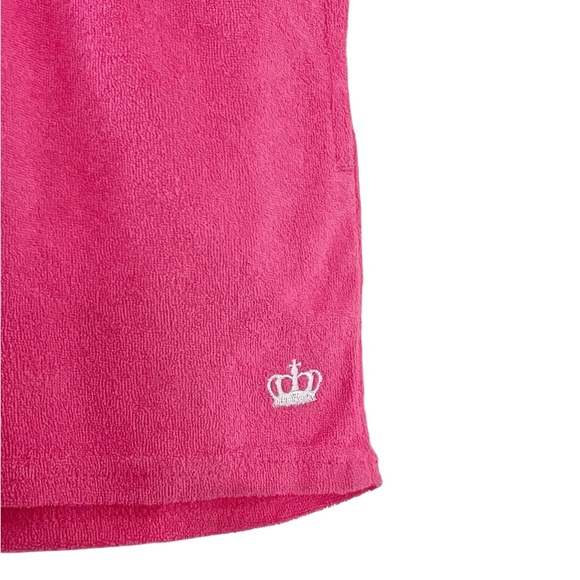 Juicy Couture Pink Terry Drawstring Crown Logo Shorts - Picture 3 of 4